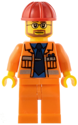 Construction Foreman - Orange Jacket with Blue Shirt, Dark Blue Tie, Red Construction Helmet – ГРАДСКИ