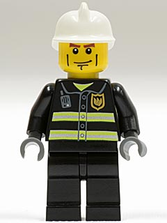 Fire - Reflective Stripes, Black Legs, White Fire Helmet, Cheek Lines, Dark Bluish Gray Hands – ГРАДСКИ