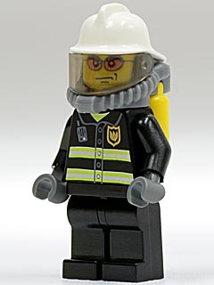 Fire - Reflective Stripes, Black Legs, White Fire Helmet, Breathing Neck Gear with Air Tanks, Orange Glasses – ГРАДСКИ