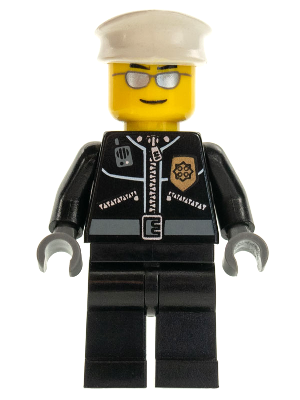 Police - City Leather Jacket with Gold Badge, White Hat, Silver Sunglasses – ГРАДСКИ