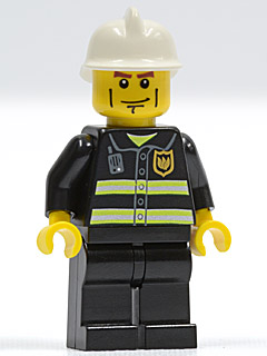Fire - Reflective Stripes, Black Legs, White Fire Helmet, Cheek Lines, Yellow Hands – ГРАДСКИ