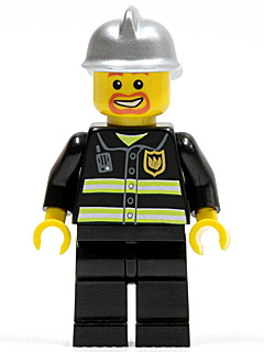 Fire - Reflective Stripes, Black Legs, Silver Fire Helmet, Beard Around Mouth – ГРАДСКИ