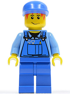 Overalls with Tools in Pocket Blue, Blue Cap, Messy Red Hair – ГРАДСКИ