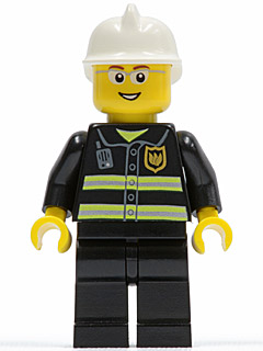 Fire - Reflective Stripes, Black Legs, White Fire Helmet, Glasses, Open Mouth Smile – ГРАДСКИ