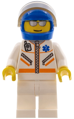 Doctor - Male, Jacket with Zipper and EMT Star of Life, White Legs, Blue Helmet, Trans-Brown Visor, Silver Sunglasses – ГРАДСКИ