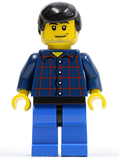 Plaid Button Shirt, Blue Legs, Black Male Hair, Smirk and Stubble Beard – ГРАДСКИ