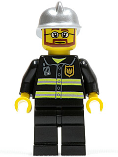 Fire - Reflective Stripes, Black Legs, Silver Fire Helmet, Beard and Glasses (Hovercraft Pilot) – ГРАДСКИ