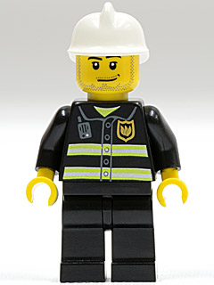 Fire - Reflective Stripes, Black Legs, White Fire Helmet, Smirk and Stubble Beard – ГРАДСКИ