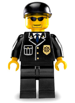 Police - City Suit with Blue Tie and Badge, Black Legs, Sunglasses, Black Cap – ГРАДСКИ
