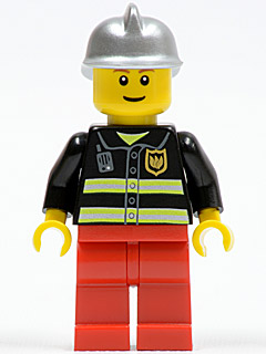 Fire - Reflective Stripes, Red Legs, Silver Fire Helmet, Brown Eyebrows, Thin Grin – ГРАДСКИ