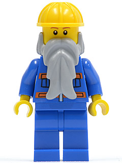 Blue Jacket with Pockets and Orange Stripes, Blue Legs, Beard, Yellow Construction Helmet, Reddish Brown Eyebrows – ГРАДСКИ