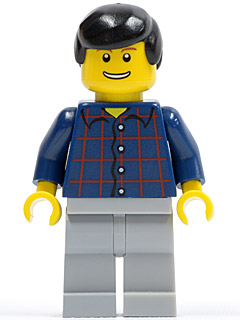Plaid Button Shirt, Light Bluish Gray Legs, Black Male Hair, Thin Grin with Teeth – ГРАДСКИ