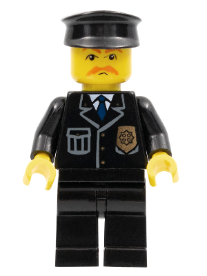 Police - City Suit with Blue Tie and Badge, Black Legs, Brown Moustache, Black Hat – ГРАДСКИ