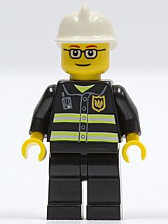 Fire - Reflective Stripes, Black Legs, White Fire Helmet, Glasses and Brown Thin Eyebrows – ГРАДСКИ