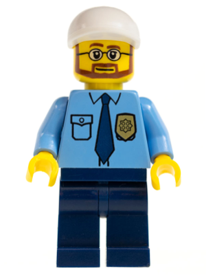 Police - City Shirt with Dark Blue Tie and Gold Badge, Dark Blue Legs, White Short Bill Cap – ГРАДСКИ