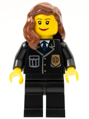 Police - City Suit with Blue Tie and Badge, Black Legs, Reddish Brown Female Hair over Shoulder – ГРАДСКИ