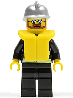 Fire - Reflective Stripes, Black Legs, Silver Fire Helmet, Beard and Glasses, Life Jacket – ГРАДСКИ