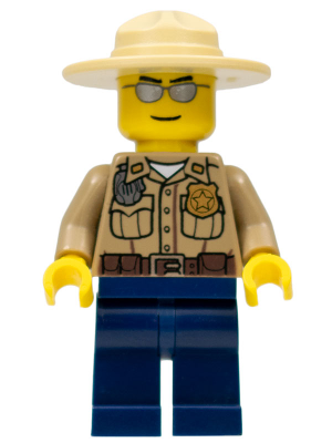 Forest Police - Dark Tan Shirt with Pockets, Radio and Gold Badge, Dark Blue Legs, Campaign Hat, Silver Sunglasses – ГРАДСКИ