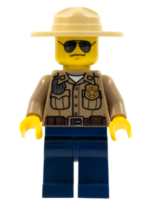 Forest Police - Dark Tan Shirt with Pockets, Radio and Gold Badge, Dark Blue Legs, Campaign Hat, Black and Silver Sunglasses – ГРАДСКИ