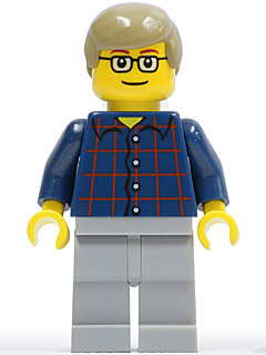 Plaid Button Shirt, Light Bluish Gray Legs, Dark Tan Male Hair, Glasses – ГРАДСКИ