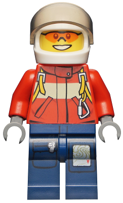 Fire - Pilot Male, Red Fire Suit with Carabiner, Dark Blue Legs with Map, White Helmet, Orange Sunglasses – ГРАДСКИ
