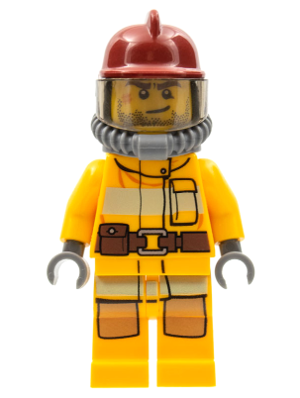 Fire - Bright Light Orange Fire Suit with Utility Belt, Dark Red Fire Helmet, Yellow Air Tanks – ГРАДСКИ
