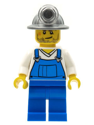 Miner - Overalls Blue over V-Neck Shirt, Blue Legs, Mining Helmet, Crooked Smile and Scar – ГРАДСКИ