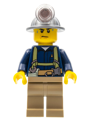 Miner - Shirt with Harness and Wrench, Dark Tan Legs, Mining Helmet, Sweat Drops – ГРАДСКИ