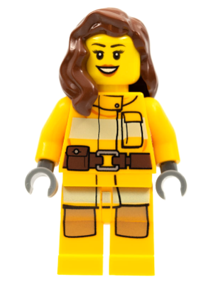 Fire - Bright Light Orange Fire Suit with Utility Belt, Reddish Brown Female Hair over Shoulder – ГРАДСКИ