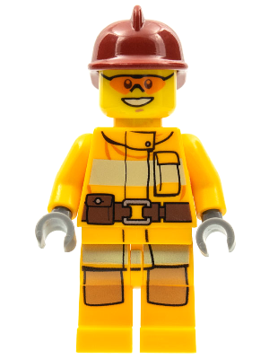 Fire - Bright Light Orange Fire Suit with Utility Belt, Dark Red Fire Helmet, Orange Sunglasses – ГРАДСКИ
