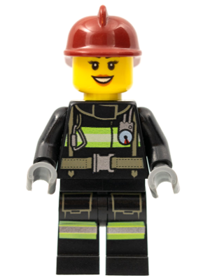 Fire - Reflective Stripes with Utility Belt, Dark Red Fire Helmet, Black Eyebrows – ГРАДСКИ