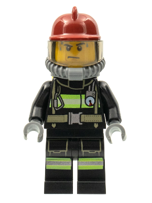 Fire - Reflective Stripes with Utility Belt, Dark Red Fire Helmet, Yellow Air Tanks, Sweat Drops – ГРАДСКИ