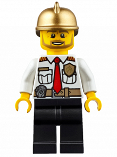 Fire Chief - White Shirt with Tie and Belt, Black Legs, Gold Fire Helmet – ГРАДСКИ