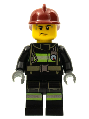 Fire - Reflective Stripes with Utility Belt, Dark Red Fire Helmet, Sweat Drops – ГРАДСКИ