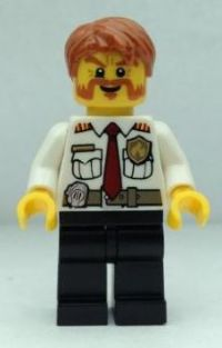 Fire Chief - White Shirt with Tie and Belt, Black Legs, Dark Orange Short Tousled Hair – ГРАДСКИ
