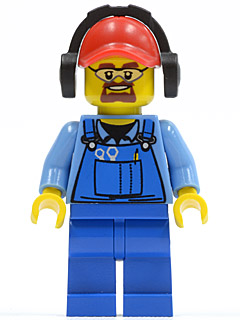 Cargo Worker - Overalls with Tools in Pocket Blue, Red Cap with Hole, Headphones, Safety Goggles – ГРАДСКИ