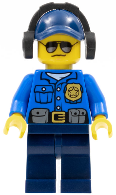 Police - City Officer, Gold Badge, Dark Blue Cap with Hole, Headphones, Sunglasses – ГРАДСКИ
