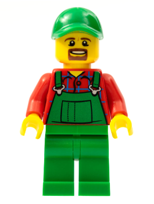 Overalls Farmer Green, Green Cap with Hole, Brown Moustache and Goatee – ГРАДСКИ