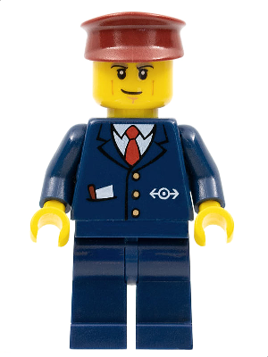 Dark Blue Suit with Train Logo, Dark Blue Legs, Dark Red Hat, Cheek Lines – ВЛАКОВЕ