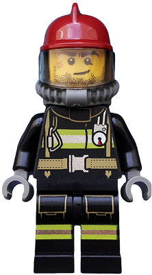 Fire - Reflective Stripes with Utility Belt, Dark Red Fire Helmet, Breathing Neck Gear with Air Tanks, Crooked Smile and Scar – ГРАДСКИ
