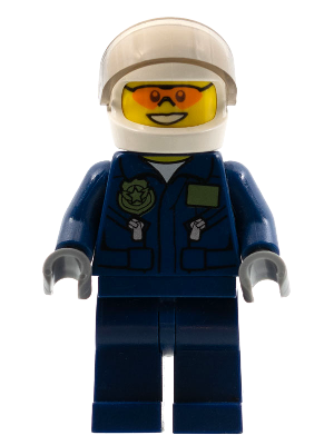 Swamp Police - Helicopter Pilot, Dark Blue Flight Suit with Badge, Helmet, Plain Hips and Legs – ГРАДСКИ