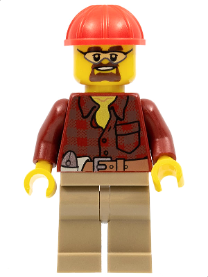 Flannel Shirt with Pocket and Belt, Dark Tan Legs, Red Construction Helmet, Safety Goggles – ГРАДСКИ