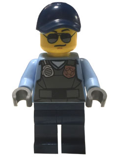 Police - City Officer, Sunglasses, Gray Vest with Radio and Gold Badge, Dark Blue Legs, Dark Blue Cap – ГРАДСКИ