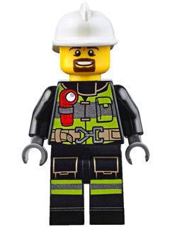 Fire - Reflective Stripes with Utility Belt and Flashlight, White Fire Helmet, Brown Moustache and Goatee – ГРАДСКИ