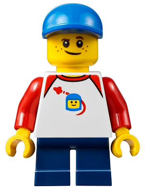 Boy, Freckles, Classic Space Shirt with Red Sleeves, Dark Blue Short Legs – ГРАДСКИ
