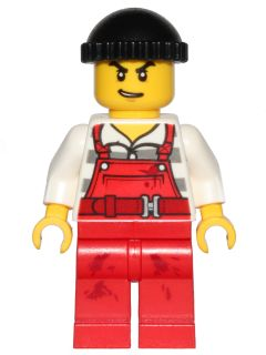 Police - City Bandit Male with Red Overalls, Black Knit Cap, Lopsided Open Mouth Smile – ГРАДСКИ