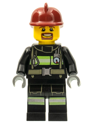 Fire - Reflective Stripes with Utility Belt, Dark Red Fire Helmet, Brown Beard – ГРАДСКИ