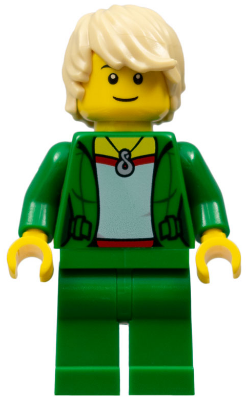 Saxophone Player - Female, Green Jacket with Necklace, Green Legs, Tan Hair Tousled with Side Part, Black Eyebrows – ГРАДСКИ