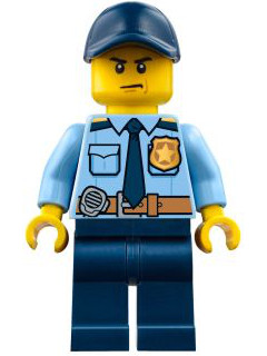 Police - City Shirt with Dark Blue Tie and Gold Badge, Dark Tan Belt with Radio, Dark Blue Legs, Dark Blue Cap with Hole – ГРАДСКИ