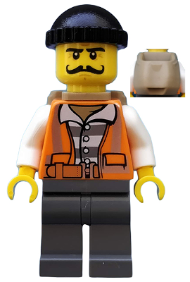 Police - City Bandit Male with Orange Vest, Black Knit Cap, Moustache Curly Long – ГРАДСКИ